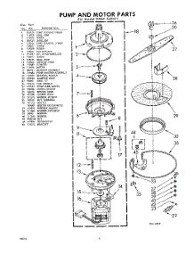08 - Pump And Motor parts for Whirlpool Dishwasher GSAF540W1 / from AppliancePartsPros.com
