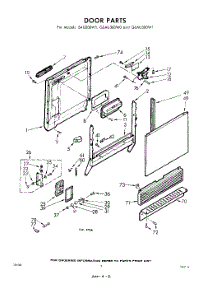 02 - Door parts for Whirlpool Dishwasher GSAU300W1 / from AppliancePartsPros.com