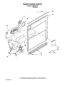 03 - Inner Door Parts parts for Whirlpool Dishwasher IUD9750WS3 / from AppliancePartsPros.com