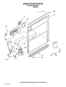 03 - Inner Door Parts parts for Whirlpool Dishwasher IUD9750WS4 / from AppliancePartsPros.com