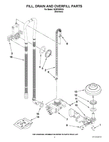 04 - Fill, Drain And Overfill Parts parts for Whirlpool Dishwasher IUD9750WS4 / from AppliancePartsPros.com