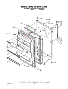 08 - Refrigerator Door, Lit / Optional parts for Whirlpool Refrigerator ET18HKXWN11 / from AppliancePartsPros.com