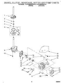 04 - Brake, Clutch, Gearcase, Motor And Pump parts for Kitchenaid Washer KAWE565BAL0 / from AppliancePartsPros.com