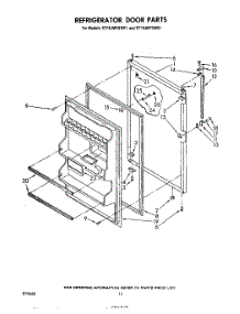 09 - Refrigerator Door , Not Illustrated parts for Whirlpool Refrigerator ET18JMYSF01 / from AppliancePartsPros.com