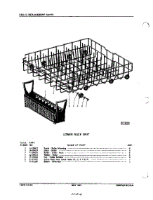 16 - Lower Rack parts for Kitchenaid Dishwasher KDC37 / from AppliancePartsPros.com
