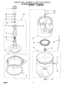 05 - Agitator, Basket And Tub parts for Kitchenaid Washer KAWE665BAL0 / from AppliancePartsPros.com