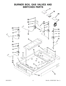 02 - Burner Box, Gas Valves And Switches Parts parts for Kitchenaid Cooktop KFGS306VSS04 / from AppliancePartsPros.com