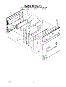 04 - Oven Door parts for Kitchenaid Range KDDT207AAL0 / from AppliancePartsPros.com