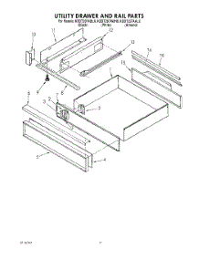 08 - Utility Drawer And Rail parts for Kitchenaid Range KDDT207ABL0 / from AppliancePartsPros.com