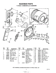 06 - Bulkhead parts for Whirlpool Dryer LE3000XKW0 / from AppliancePartsPros.com