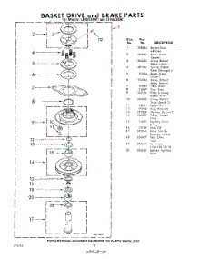 10 - Basket Drive And Brake parts for Whirlpool Washer LFA5530W1 / from AppliancePartsPros.com