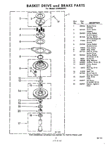 09 - Basket Drive And Break parts for Whirlpool Washer LHA4000W1 / from AppliancePartsPros.com