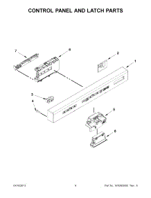 02 - Control Panel And Latch Parts parts for Kitchenaid Dishwasher KDFE454CSS0 / from AppliancePartsPros.com