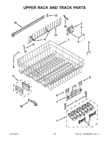 09 - Upper Rack And Track Parts parts for Kitchenaid Dishwasher KDFE454CSS0 / from AppliancePartsPros.com
