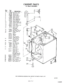 03 - Cabinet parts for Whirlpool Washer LHA5300W1 / from AppliancePartsPros.com