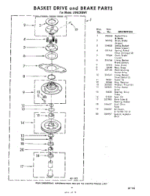 09 - Basket Drive And Brake parts for Whirlpool Washer LHA5300W1 / from AppliancePartsPros.com