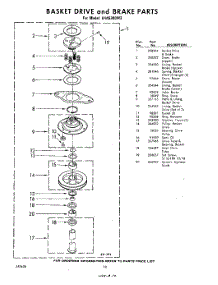 10 - Basket Drive And Brake parts for Whirlpool Washer LHA5300W2 / from AppliancePartsPros.com