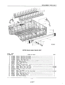 15 - Upper Rack And Track parts for Kitchenaid Dishwasher KDI17 / from AppliancePartsPros.com