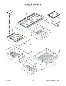05 - Shelf Parts parts for Kitchenaid Refrigerator KBFC42FTS07 / from AppliancePartsPros.com