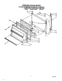 06 - Freezer Door parts for Whirlpool Refrigerator ET18NKXZG00 / from AppliancePartsPros.com