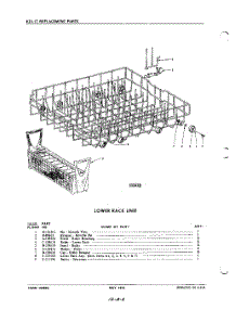 16 - Lower Rack parts for Kitchenaid Dishwasher KDI57 / from AppliancePartsPros.com