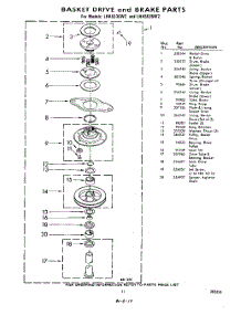 11 - Basket Drive And Brakes parts for Whirlpool Washer LHA5535W2 / from AppliancePartsPros.com
