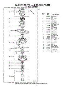 10 - Basket Drive And Brake parts for Whirlpool Washer LHA5580W1 / from AppliancePartsPros.com