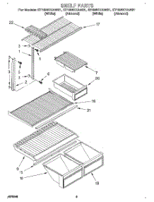 04 - Shelf parts for Whirlpool Refrigerator ET18NKYAN01 / from AppliancePartsPros.com