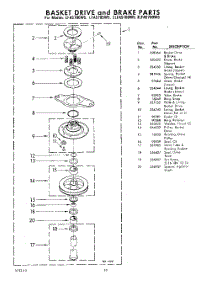 10 - Basket Drive And Brake parts for Whirlpool Washer LFA5705W5 / from AppliancePartsPros.com