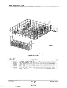 20 - Lower Rack parts for Kitchenaid Dishwasher KDP18 / from AppliancePartsPros.com