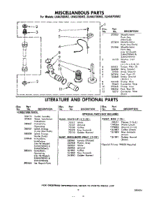 09 - Miscellaneous , Literature And Optional parts for Whirlpool Washer LHA5700W2 / from AppliancePartsPros.com
