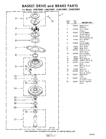 11 - Basket Drive And Brake parts for Whirlpool Washer LHA5705W1 / from AppliancePartsPros.com