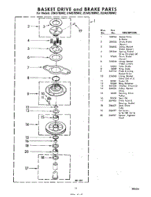 11 - Basket Drive And Brake parts for Whirlpool Washer LHA5705W2 / from AppliancePartsPros.com