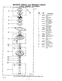 10 - Basket Drive And Brake parts for Whirlpool Washer LHA5800W1 / from AppliancePartsPros.com
