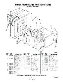 03 - Dryer Front Panel And Door parts for Whirlpool Washer Dryer Combo LT5000XLW0 / from AppliancePartsPros.com