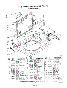 09 - Washer Top And Lid parts for Whirlpool Washer Dryer Combo LT5000XLW0 / from AppliancePartsPros.com