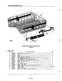 21 - Upper Rack And Track parts for Kitchenaid Dishwasher KDR67B / from AppliancePartsPros.com