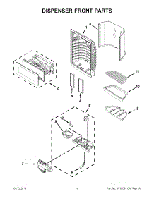 08 - Dispenser Front Parts parts for Kitchenaid Refrigerator KFIV29PCMS00 / from AppliancePartsPros.com