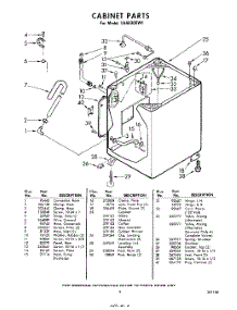 03 - Cabinet parts for Whirlpool Washer LHA6300W1 / from AppliancePartsPros.com