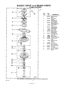 09 - Basket Drive And Brake parts for Whirlpool Washer LHA6380W1 / from AppliancePartsPros.com