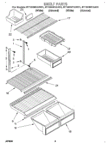 04 - Shelf parts for Whirlpool Refrigerator ET18NMYAN01 / from AppliancePartsPros.com