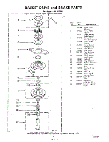 09 - Basket Drive And Brake parts for Whirlpool Washer LHA6400W1 / from AppliancePartsPros.com