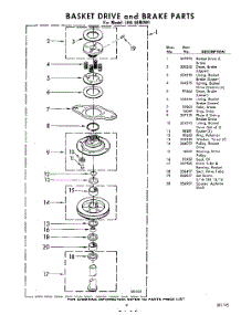 09 - Basket Drive And Brake parts for Whirlpool Washer LHA6680W1 / from AppliancePartsPros.com