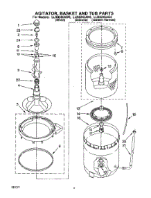 04 - Agitator, Basket And Tub parts for Whirlpool Washer LLR8245AG0 / from AppliancePartsPros.com
