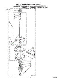 09 - Brake And Drive Tube parts for Whirlpool Washer LLR8245AN0 / from AppliancePartsPros.com