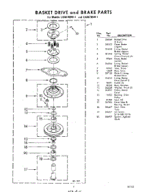 09 - Basket Drive And Brake parts for Whirlpool Washer LHA6705W1 / from AppliancePartsPros.com