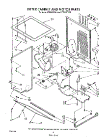 04 - Dryer Cabinet And Motor parts for Whirlpool Washer Dryer Combo LT7000XTG1 / from AppliancePartsPros.com
