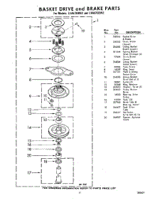 11 - Basket Drive And Brake parts for Whirlpool Washer LHA6705W2 / from AppliancePartsPros.com