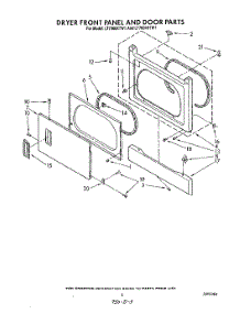 03 - Dryer Front Panel And Door parts for Whirlpool Washer Dryer Combo LT7000XTM1 / from AppliancePartsPros.com