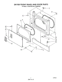 03 - Dryer Front Panel And Door parts for Whirlpool Washer Dryer Combo LT7000XTN0 / from AppliancePartsPros.com